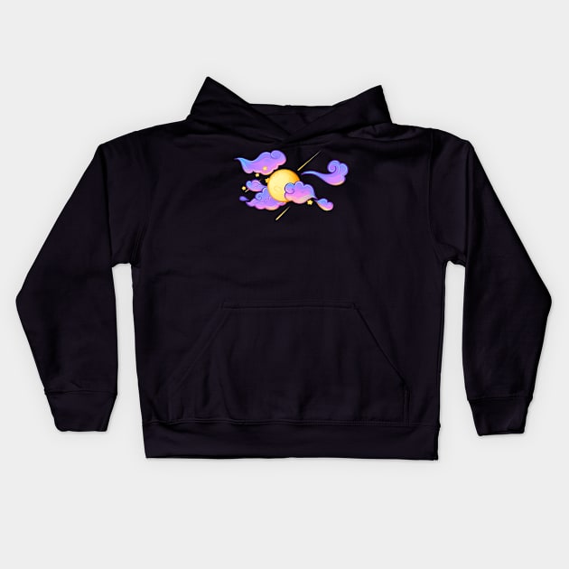 Full Moonset Kids Hoodie by MidnightTeashop